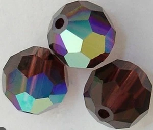 12 SWAROVSKI ROUND 8mm CRYSTAL BEADS BURGUNDY AB SUPER OFFER - Picture 1 of 1