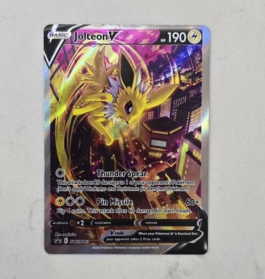 Jolteon V SWSH 183 Pokemon TCG Sword & Shield Star Promo Card Full Art Alt Rare - Image 1 of 2