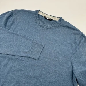 The North Face Sweater Mens L Blue Cotton Wool Blend Lightweight Pullover Soft - Picture 1 of 10