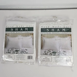 Menge 2 Neu in Verpackung Baumwolle Lattenburg weiß Kissenbezüge 21 x27 - Bild 1 von 9