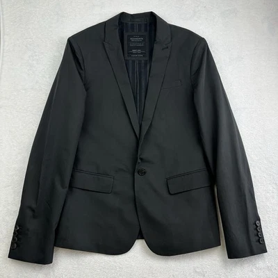 Blazer AllSaints Spitalfields para hombre residente 36 negro tela italiana algodón seda Foto 1 de 4