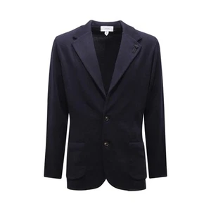 M6179 GIACCA IN MAGLIA UOMO LARDINI MAN WOOL JACKET BLUE - Picture 1 of 4