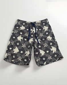 Reyn Spooner Board Shorts Men 32 Gray Tan Swim Under The Sea Pockets Drawstring - Picture 1 of 7