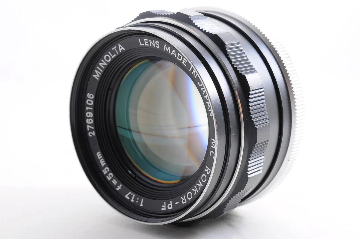 Minolta Rokkor PF 55mm Focal Camera Lenses f/1.7 Maximum Aperture