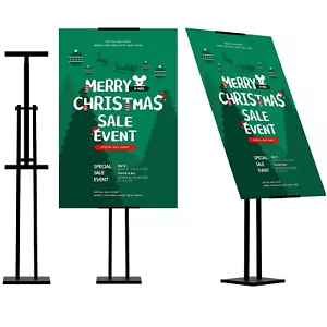 Heavy Duty Sign Stand, Floor Poster Board Stand, Adjustable Metal Sign Holder... - Picture 1 of 6