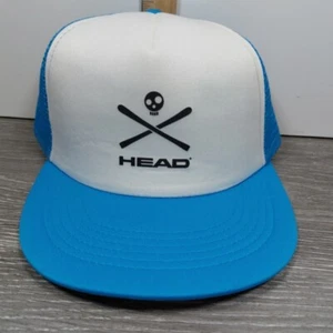 Truckermütze HEAD SKULL blau & weiß Schaumstoff vorne/Netz hinten Druckknopflasche Hit - Bild 1 von 8