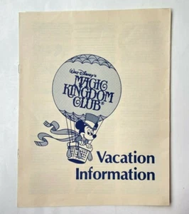 Vintage 1982 Walt Disney's Magic Kingdom Club Vacation Information Booklet - Picture 1 of 5