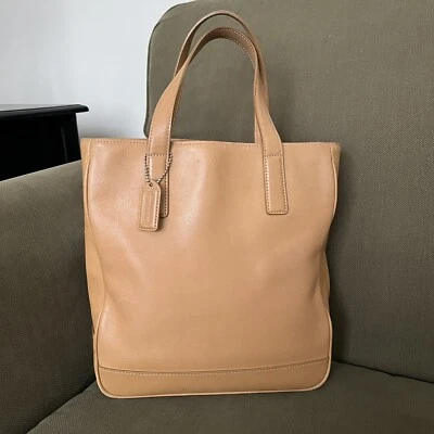 Coach 7776 Hampton Lunch Tote Bag Vtg Tan Leather Top Handle Preppy Quiet Luxury - Image 1 of 4