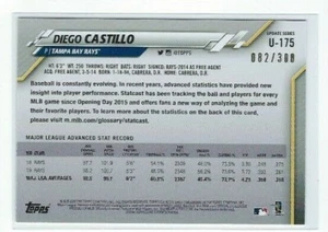Diego Castillo 2020 Topps Update Series #U-175 Advanced Stat Back 082/300 Rays - Picture 1 of 2