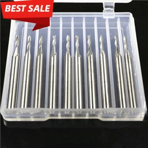 10 piezas vástago 3.175*1 mm 2 flautas molino extremo de carburo broca enrutador de grabado CNC - Imagen 1 de 8