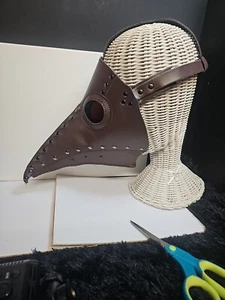 Plague Doctor Halloween Mask Leather Raven Black Bird Mask Costume Steam Punk - Picture 1 of 4