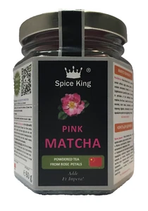 Pink Matcha Powder Tea Spice King glass jar 60 g 2.1 oz - Picture 1 of 6