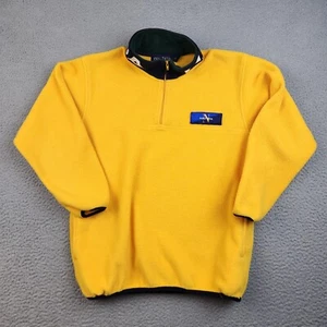 VTG Nautica Fleece Boys Med (12-14) 1/4 Zip Y2K 90s Color Block Collar Spell Out - Picture 1 of 8