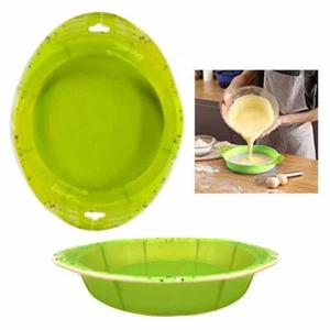 1 Round Silicone Pan Non Stick Pie Pizza Cake Mold Pastry Baking Tray Mould Kiwi - Picture 1 of 1