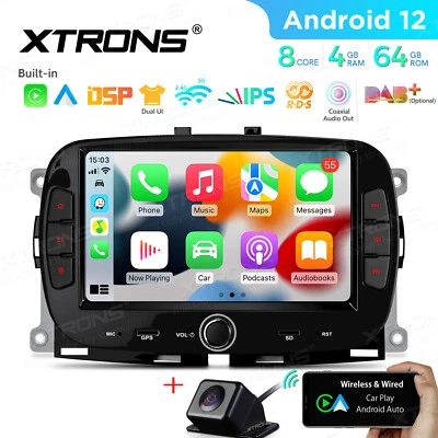 CAM+ 8-Core Android 14 64G Car Stereo GPS Radio CarPlay 4G WIFI SWC For Fiat 500 - Image 1 of 4