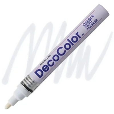 DecoColor, Marcador de Pintura, Tinta Blanca, Punto Ancho, Marcador Opaco, Permanente, Brillo Foto 1 de 2
