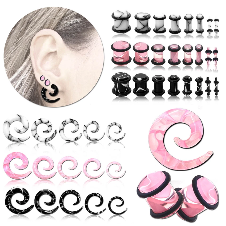 Dehnstab Plug Dehner Expander Taper Marmor Tunnel Dehnspirale Spirale Acryl - Bild 1 von 1