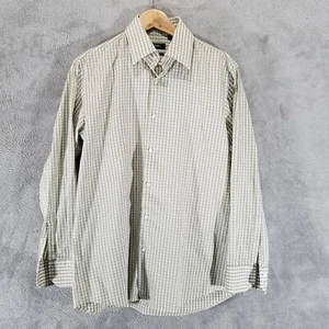 Camicia Boss Hugo Boss da uomo 16 32/33 verde a quadri bottoni manica lunga carriera - Foto 1 di 10