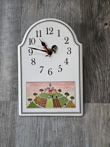 Villeroy & Boch Naif Porcelain Hanging Wall Clock 10.5" by 7" - Picture 1 of 4