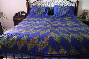 Homemade king size Cazy Quilt with two pillow - Picture 1 of 9
