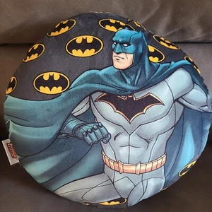Batman Throw Pillow 17" x 16" Justice League Cape Crusader Oval - Picture 1 of 5