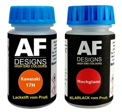 Lackstift Kawasaki 17H Orange Perl + Klarlack je 50ml Motorradlack Basislack SET - Bild 1 von 3