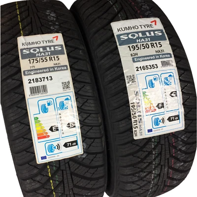 VORDERACHSE HINTERACHSE SMART FORTWO 451 GANZJAHRESREIFEN Kumho 175 + 195 - Bild 1 von 2