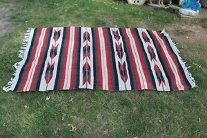 Alfombra tribal de lana vintage diseño tribal geométrico patrón de color audaz 81 X 48 - Imagen 1 de 12