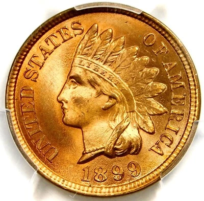 💥☄️🔥❤️‍🔥🔥😎PCGS MS66 RD 1899 INDIAN HEAD CENT - Image 1 of 3