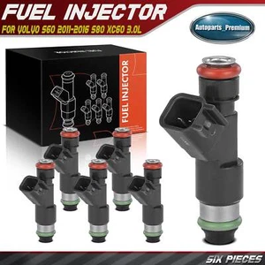6pcs Fuel Injector for Volvo S60 2011-2016 S80 2008-2013 XC60 XC70 L6 3.0L Gas - Picture 1 of 8