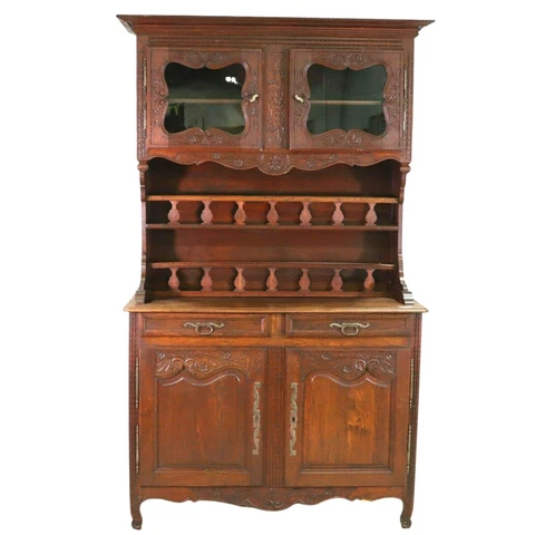 Antique Cabinet, Display,Buffet Deux Corps, Louis XV Style Normandy, Oak!! Cover