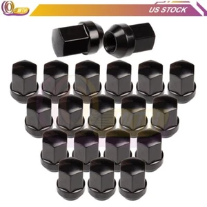 20 Pcs of Black Thread 9/16 Close End Lug Wheel Lug Nuts Fits Dodge Dakota 05-10 - Picture 1 of 6