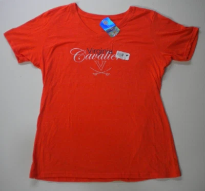 NWT Virginia Cavaliers Women's 3XL 3X Shirt Box Seat Co UVA Cavs Logo New Orange - Image 1 of 4