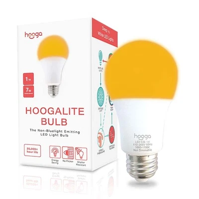 Sleep Light Bulb, Amber Light Bulbs for Sleep Therapy, Blue Light Blocking, 1... - Image 1 of 3
