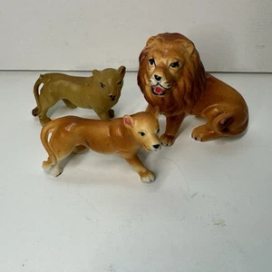 Vintage Miniatur Porzellan Keramik Löwen Figuren 3er Set - Bild 1 von 7