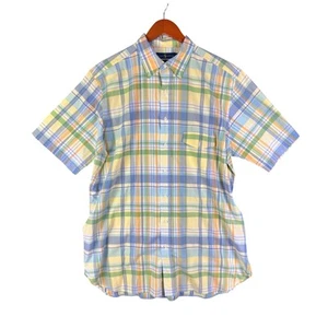 Ralph Lauren Beach Twill Plaid Short Sleeve Shirt Lightweight Mens Large Tall - Picture 1 of 9