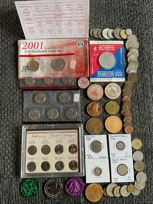Collectible Junk Drawer Coin Lot 2001D UNC. W/SAC+QT.,JEFFERSON COLLECTION,AG++ - Image 1 of 4