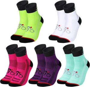 Bonuci 5 Pairs Mens Cycling Socks Sports Bike Medium-Large, Multi Color  - Picture 1 of 6