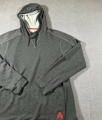 JJ Watt Reebok Large Speedwick Gray Long Sleeve Zip Hoodie Sweatshirt * - Image 1 of 4