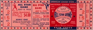 1 1952 ALL-STAR GAME VINTAGE UNBENUTZT FULL TICKET BASEBALL Reproduktion laminiert! - Bild 1 von 1