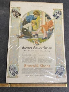 Antique Buster Brown Shoe Mfg Advertising Poster Ad 1924 14” X 9-1/2” - Picture 1 of 12