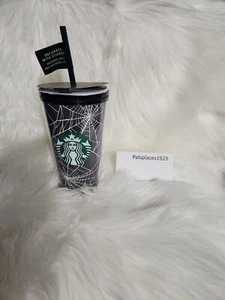 NEU Starbucks Halloween 2021 Glow In The Dark Spider Web Cold Cup 16oz - Bild 1 von 7