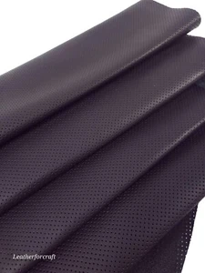 Cuero suave perforado mate negro azabache - Imagen 1 de 3