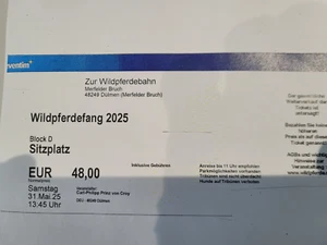 Wildpferdefang Dülmen 2025 - 2 zusammenhängende Sitzplätze Block D - Bild 1 von 1