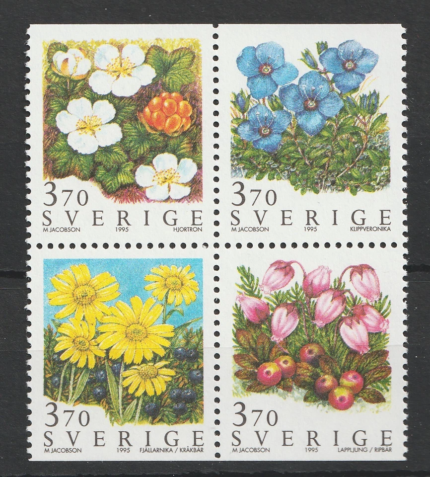 1995 Sweden Sc# 2121-4 - Flowers. MNH postage stamp set Cv$4.50 - Image 1 of 1