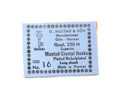 AMI MUSTAD CRYSTAL HOOKS - Ref 220 N - Size 16 - 100 pz - GH013