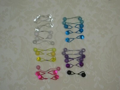 Lote de 23 piezas de bolas de cola de caballo retro vintage de los 80 con doble aldaba arco iris Foto 1 de 4