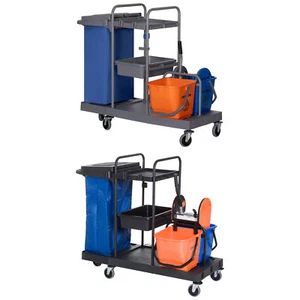 HOMCOM Carrello per Pulizie Professionale a Rotelle con 2 Secchi e Strizzatore - Foto 1 di 21
