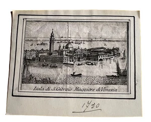 Antique Engraving “Isola Di S. Giorgio Maggiore di Venezia” Italian, C 1720 - Picture 1 of 8