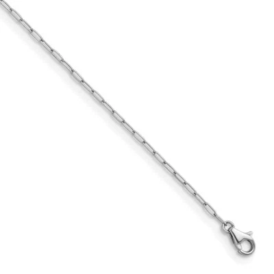 Collar de cadena de eslabones de clip liso de platino de 1,4 mm 20" regalo para madre Foto 1 de 4